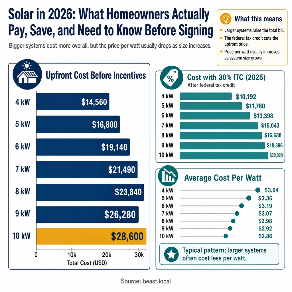Infographic: Solar in 2026: What Homeowners Actually Pay, Save, and Need to Know Before Signing