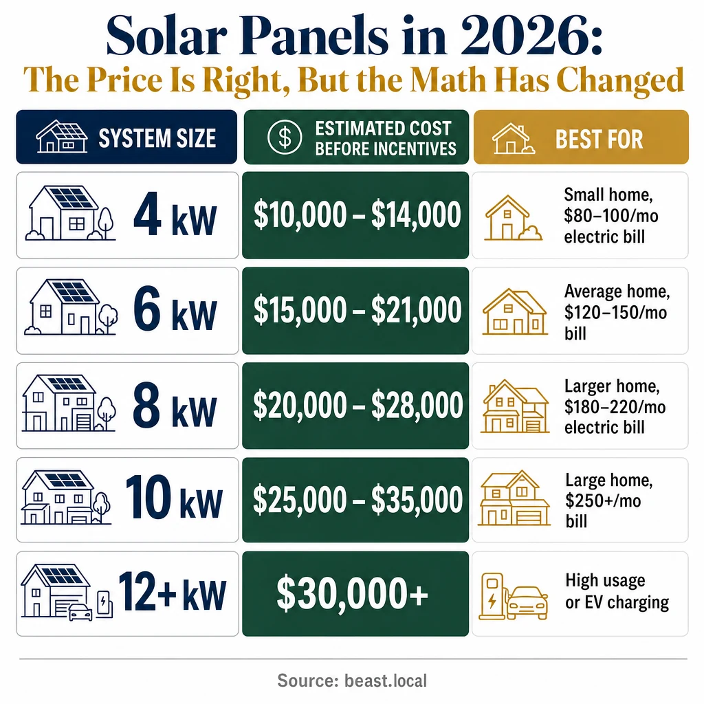 Infographic: Solar Panels in 2026: The Price Is Right, But the Math Has Changed