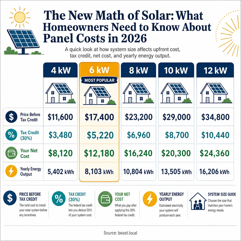 Infographic: The New Math of Solar: What Homeowners Need to Know About Panel Costs in 2026