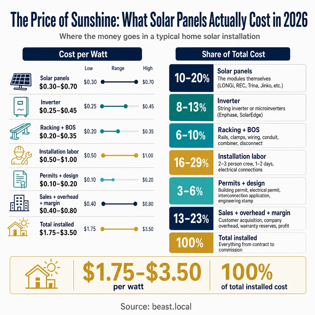Infographic: The Price of Sunshine: What Solar Panels Actually Cost in 2026
